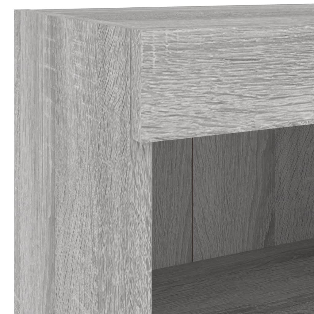 Mobili TV a Muro 4pz con Luci LED Grigio Sonoma