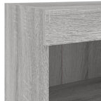 Mobili TV a Muro 4pz con Luci LED Grigio Sonoma