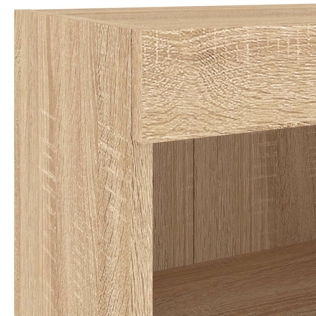 Mobili TV a Muro con LED 5pz Rovere Sonoma Legno Multistrato