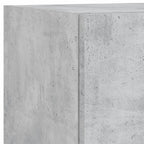 Mobili TV a Muro con LED 5pz Grigio Cemento Legno Multistrato