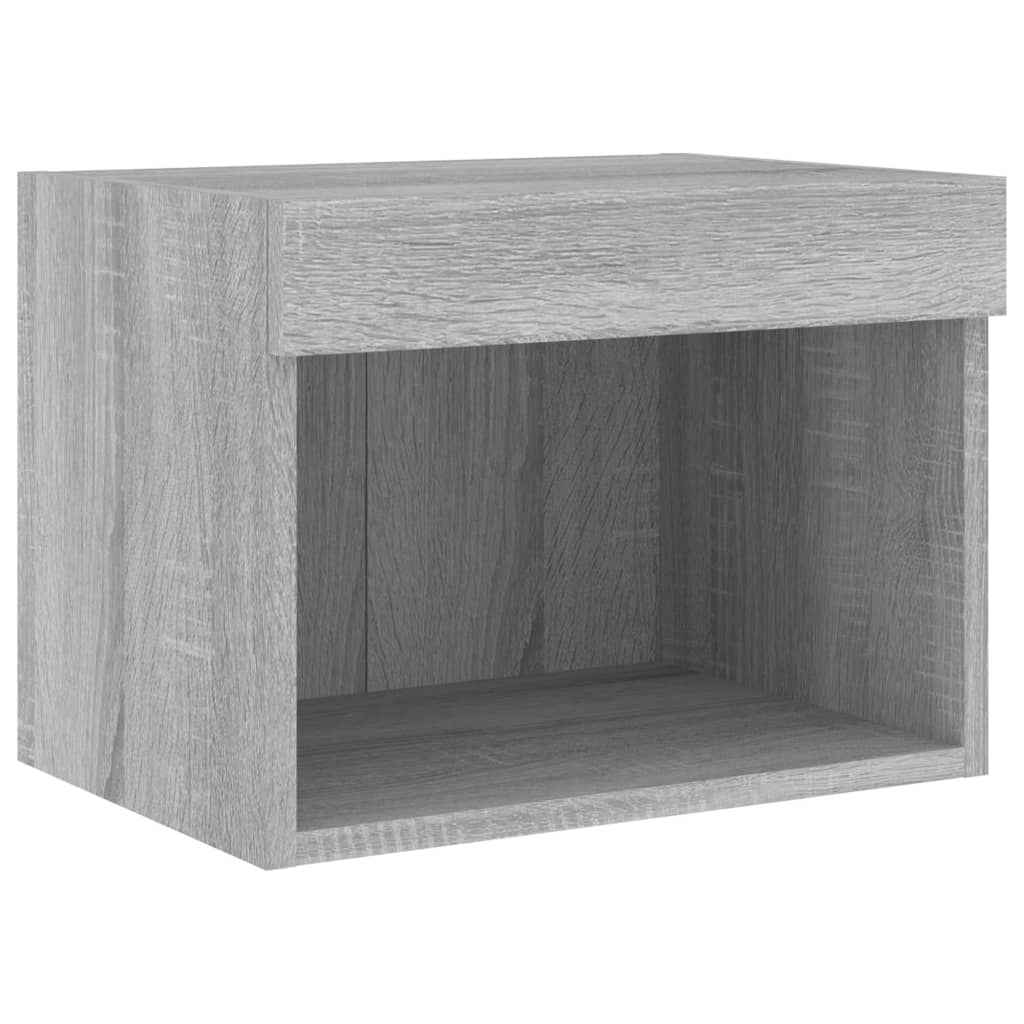 Mobili TV a Muro con LED 5pz Grigio Sonoma in Legno Multistrato
