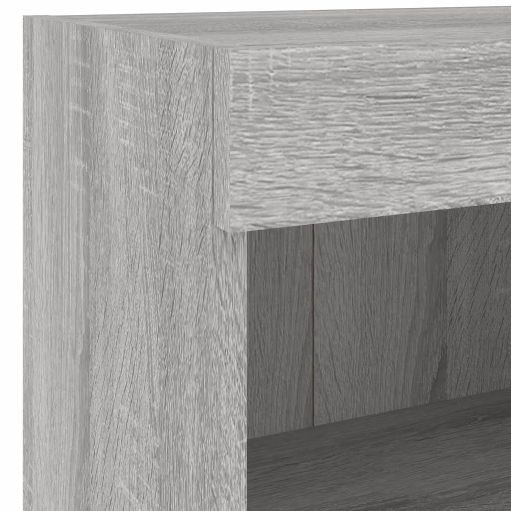 Mobili TV a Muro con LED 5pz Grigio Sonoma in Legno Multistrato