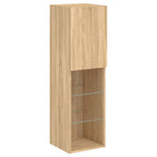Mobili TV a Muro con LED 5pz Rovere Sonoma Legno Multistrato