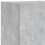 Mobili TV a Muro con LED 5pz Grigio Cemento Legno Multistrato