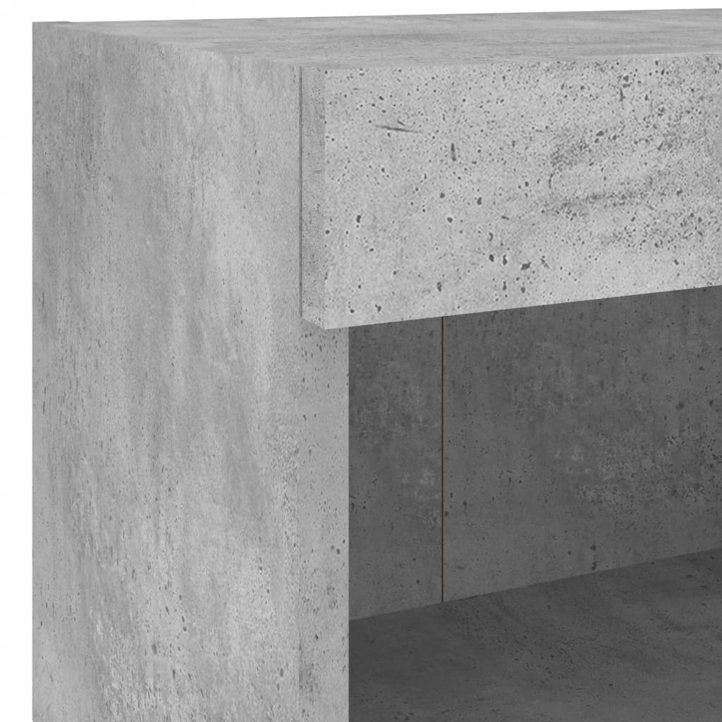 Mobili TV a Muro con LED 5pz Grigio Cemento Legno Multistrato