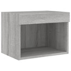 Mobili TV a Muro con LED 5pz Grigio Sonoma in Legno Multistrato