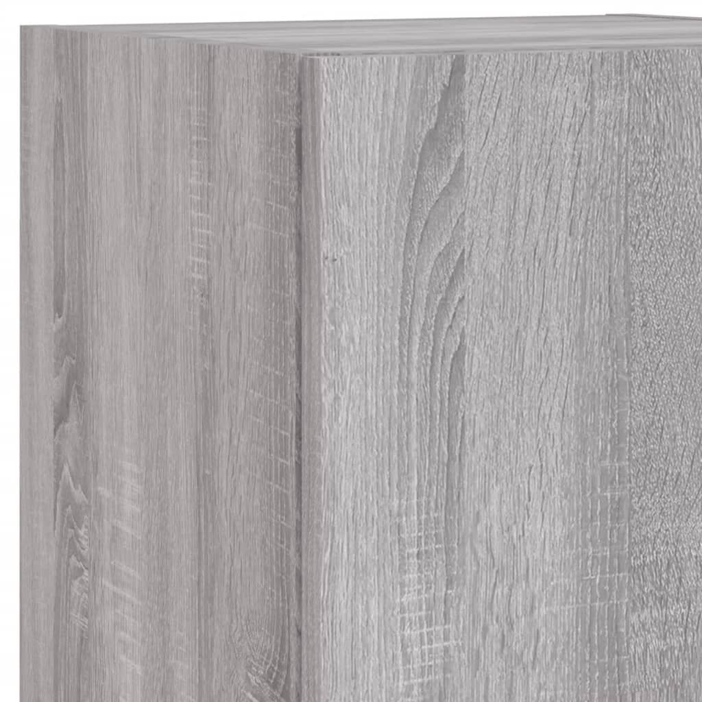Mobili TV a Muro con LED 5pz Grigio Sonoma in Legno Multistrato