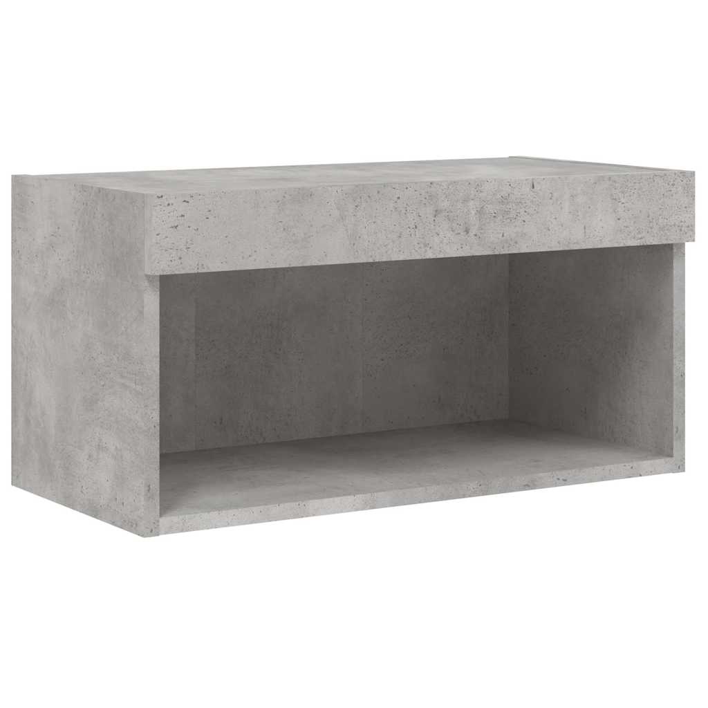 Mobili TV a Muro con LED 6pz Grigio Cemento Legno Multistrato