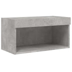 Mobili TV a Muro con LED 6pz Grigio Cemento Legno Multistrato