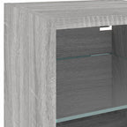 Mobili TV a Muro con LED 6pz Grigio Sonoma Legno Multistrato