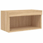 Mobili TV a Muro con LED 8pz Rovere Sonoma Legno Multistrato