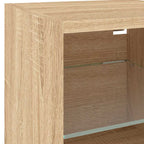 Mobili TV a Muro con LED 8pz Rovere Sonoma Legno Multistrato