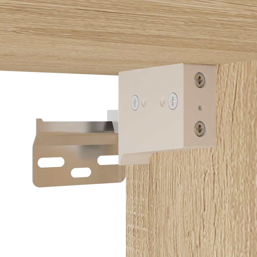 Mobili TV a Muro con LED 8pz Rovere Sonoma Legno Multistrato