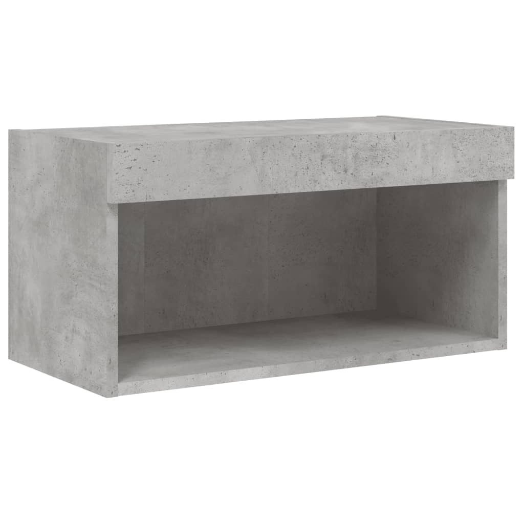 Mobili TV a Muro con LED 8pz Grigio Cemento Legno Multistrato