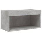 Mobili TV a Muro con LED 8pz Grigio Cemento Legno Multistrato