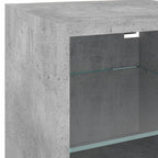 Mobili TV a Muro con LED 8pz Grigio Cemento Legno Multistrato