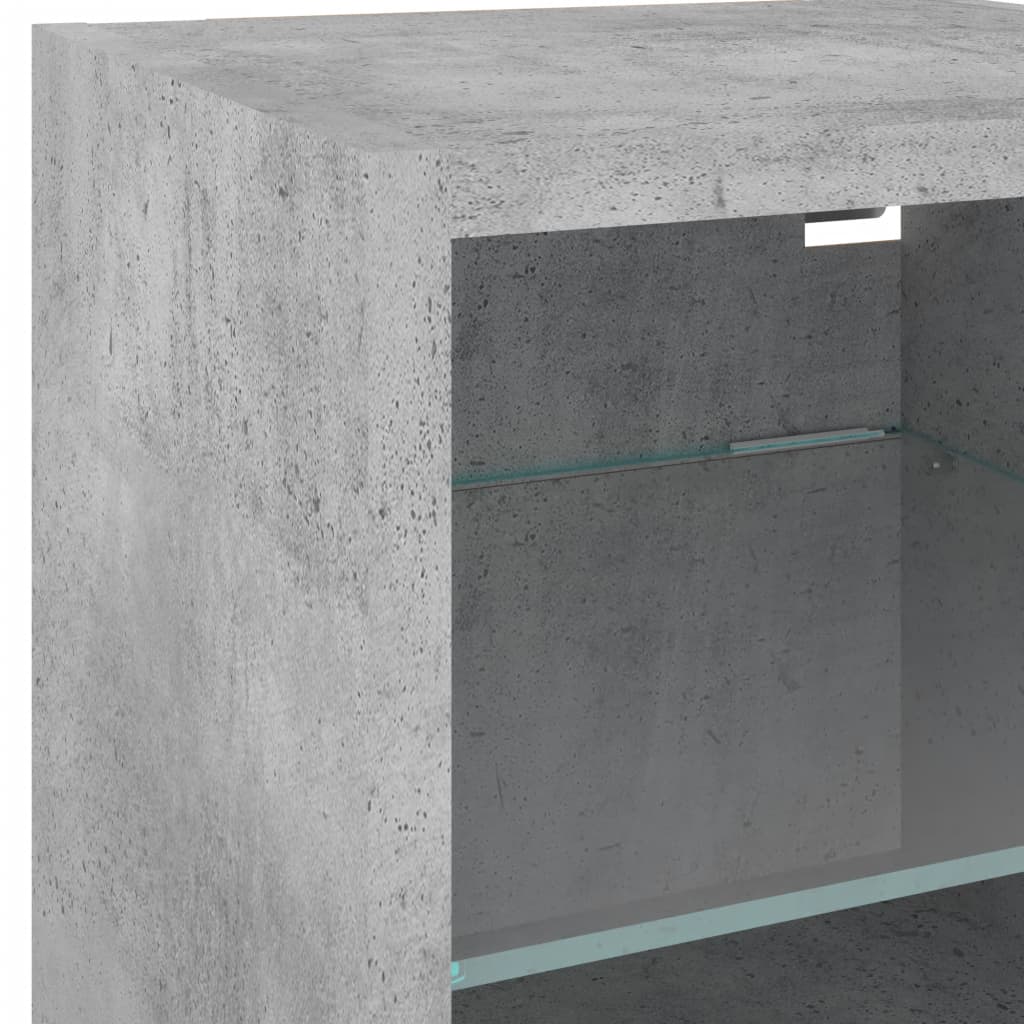 Mobili TV a Muro con LED 8pz Grigio Cemento Legno Multistrato