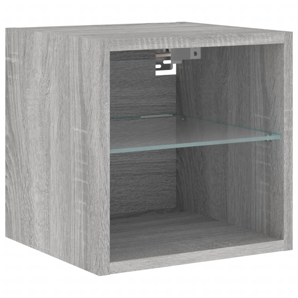 Mobili TV a Muro con LED 8pz Grigio Sonoma Legno Multistrato