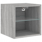Mobili TV a Muro con LED 8pz Grigio Sonoma Legno Multistrato