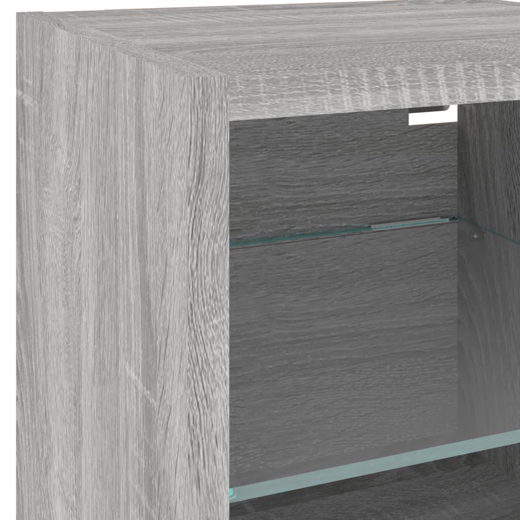 Mobili TV a Muro con LED 8pz Grigio Sonoma Legno Multistrato