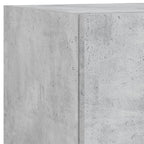 Mobili TV a Muro con LED 4pz Grigio Cemento Legno Multistrato