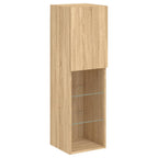 Mobili TV a Muro con LED 4pz Rovere Sonoma Legno Multistrato