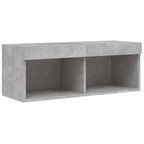 Mobili TV a Muro con LED 4pz Grigio Cemento Legno Multistrato