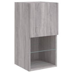 Mobili TV a Muro con LED 4pz Grigio Sonoma in Legno Multistrato