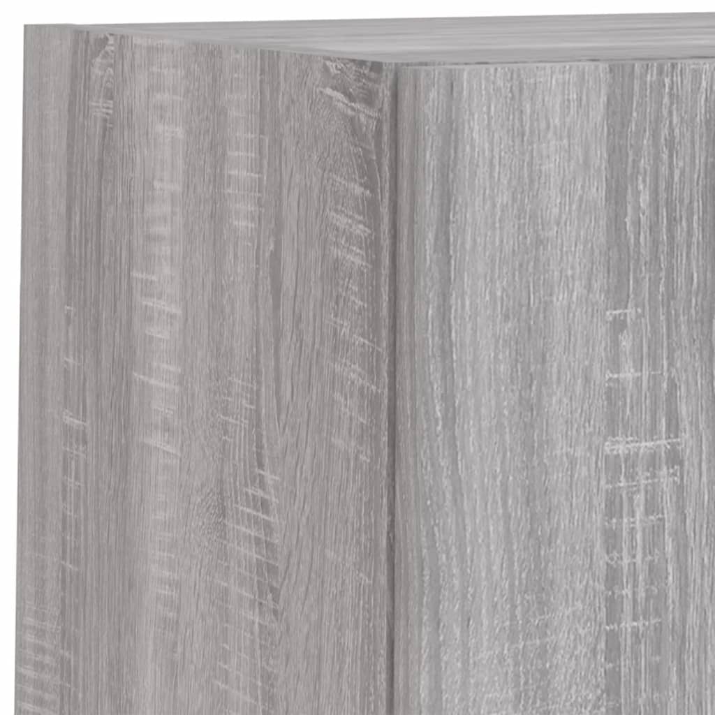 Mobili TV a Muro con LED 4pz Grigio Sonoma in Legno Multistrato