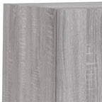 Mobili TV a Muro con LED 4pz Grigio Sonoma in Legno Multistrato