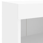 Mobili TV a Muro con LED 5pz Bianchi in Legno Multistrato