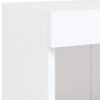 Mobili TV a Muro con LED 5pz Bianchi in Legno Multistrato