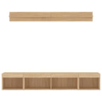 Mobili TV a Muro con LED 5pz Rovere Sonoma Legno Multistrato