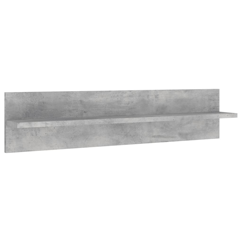 Mobili TV a Muro con LED 5pz Grigio Cemento Legno Multistrato