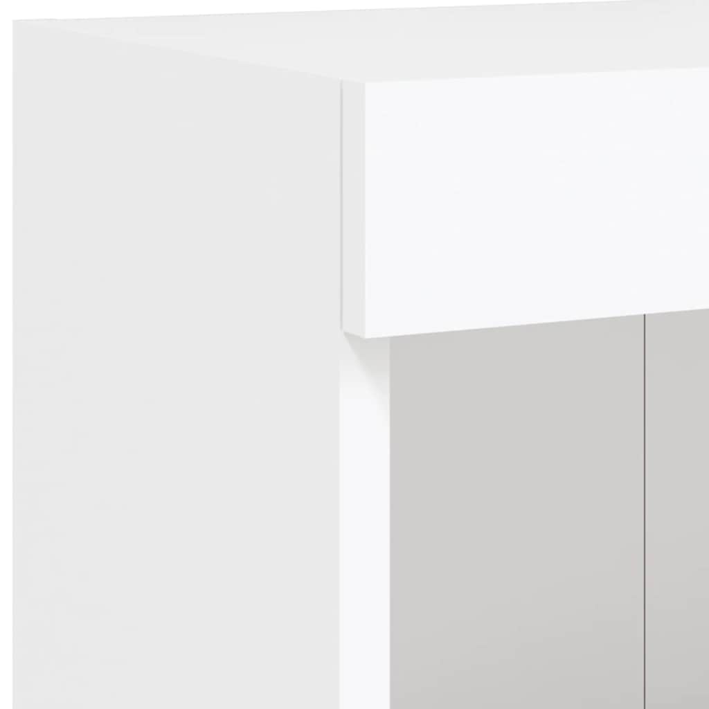 Mobili TV a Muro con LED 6pz Bianchi in Legno Multistrato
