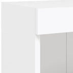 Mobili TV a Muro con LED 6pz Bianchi in Legno Multistrato