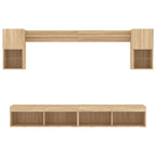 Mobili TV a Muro con LED 6pz Rovere Sonoma Legno Multistrato