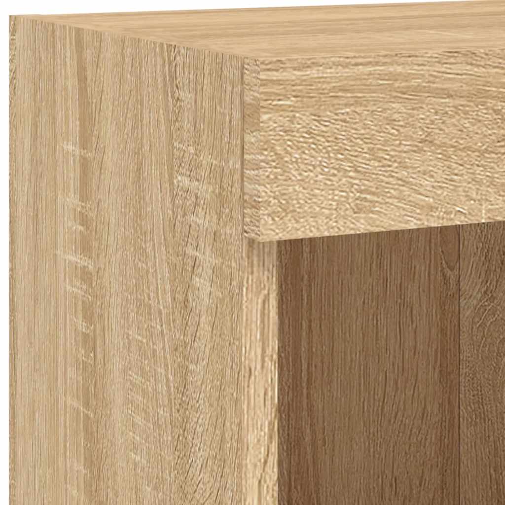 Mobili TV a Muro con LED 6pz Rovere Sonoma Legno Multistrato