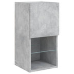 Mobili TV a Muro con LED 6pz Grigio Cemento Legno Multistrato