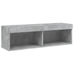 Mobili TV a Muro con LED 6pz Grigio Cemento Legno Multistrato