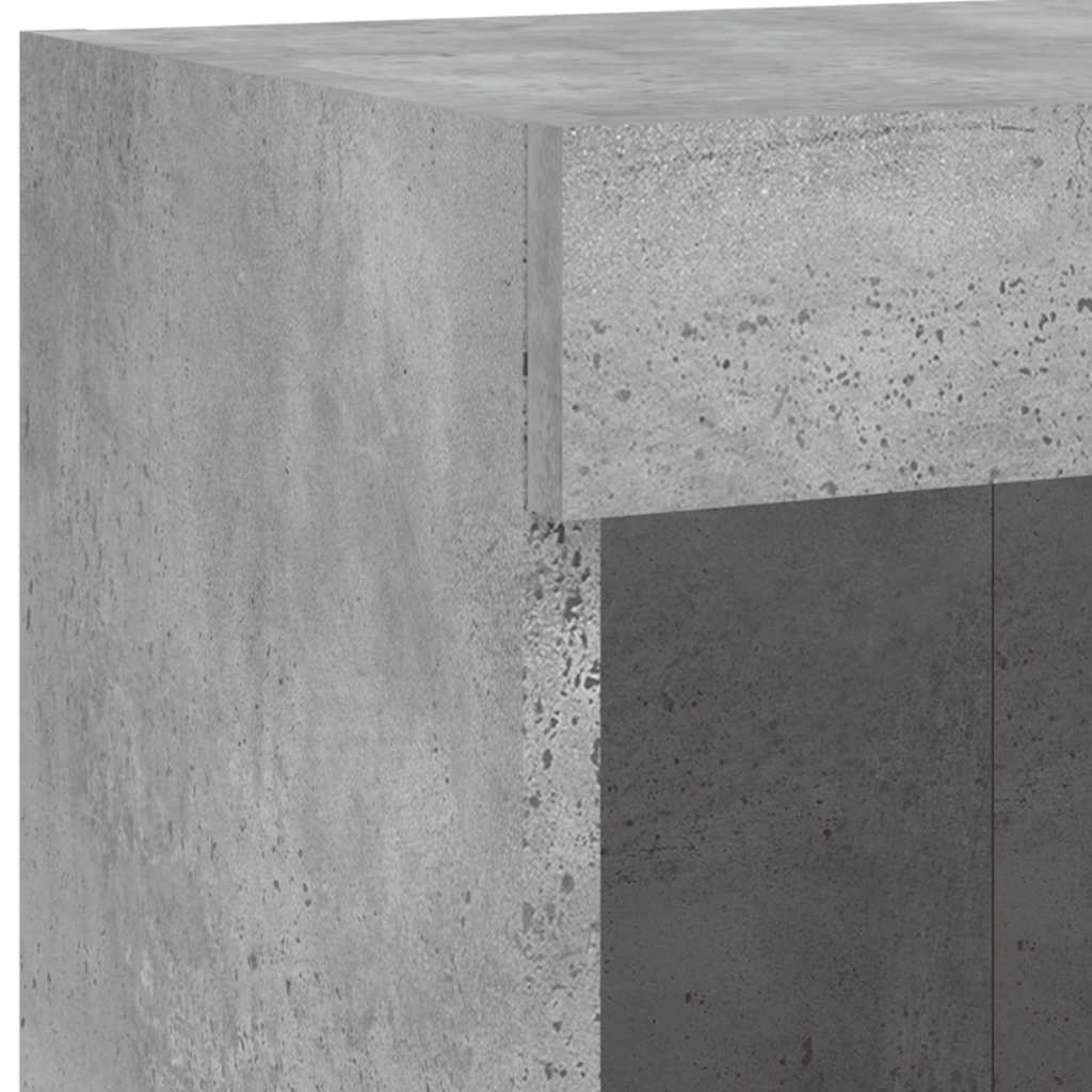 Mobili TV a Muro con LED 6pz Grigio Cemento Legno Multistrato