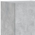 Mobili TV a Muro con LED 4pz Grigio Cemento Legno Multistrato