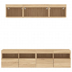 Mobili TV a Muro con LED 5pz Rovere Sonoma Legno Multistrato