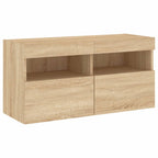 Mobili TV a Muro con LED 5pz Rovere Sonoma Legno Multistrato