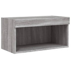 Mobili TV a Muro con LED 5pz Grigio Sonoma in Legno Multistrato