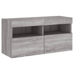 Mobili TV a Muro con LED 5pz Grigio Sonoma in Legno Multistrato