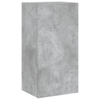 Mobili TV a Muro con LED 5pz Grigio Cemento Legno Multistrato