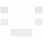 Mobili TV a Muro 5pz con Luci LED Bianchi