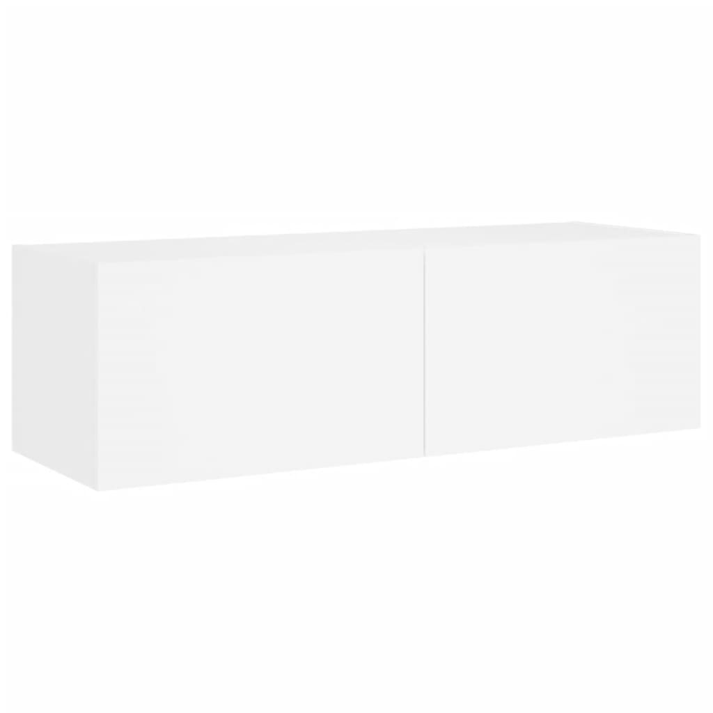 Mobili TV a Muro 5pz con Luci LED Bianchi