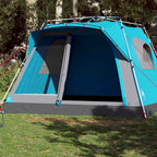 Tenda Familiare Cabina 7 Persone Blu a Rilascio Rapido